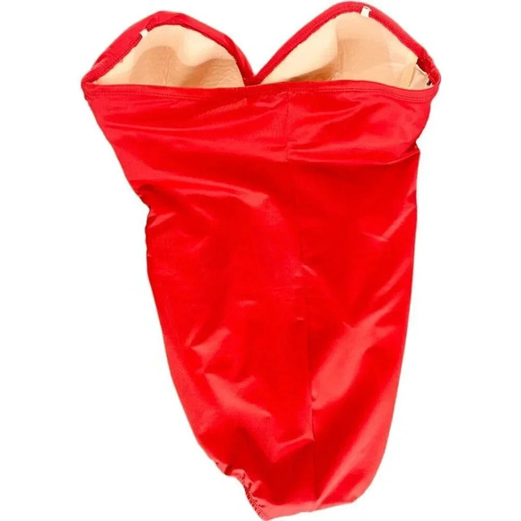 MIRACLESUIT Red Rock Solid Madrid Strapless One Piece - Picture 7 of 13